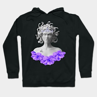 Medusa Gorgon Greek Mythology Purple Floral Hoodie